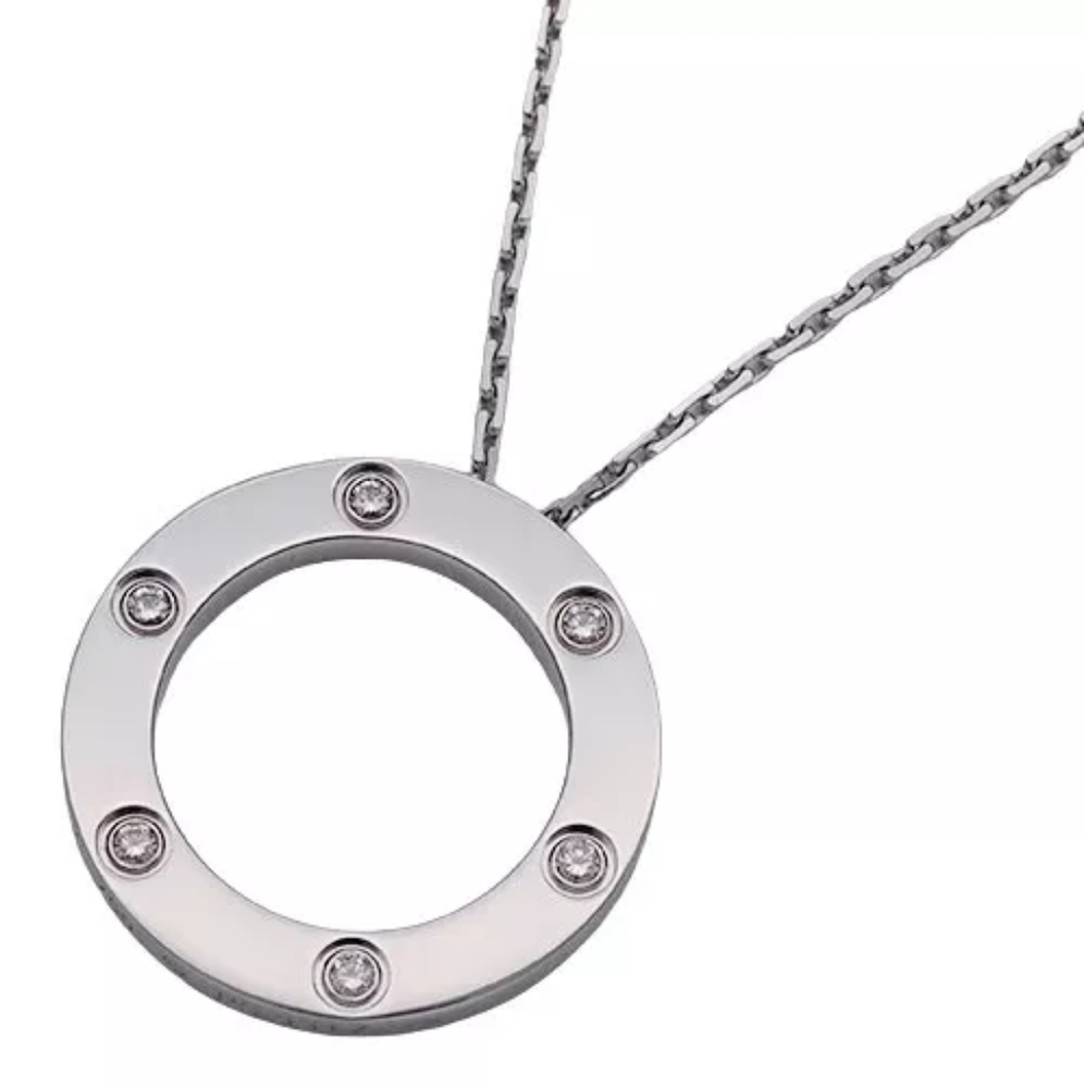 NICHE' SILVER CIRCLE OF LOVE PENDANT/NECKLACE - Picture 2 of 3